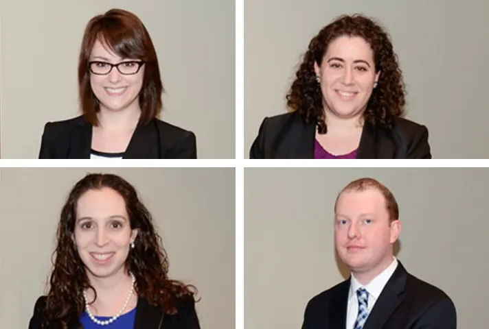 Clockwise from top left: Amelia G. Yowell, Jayme Herschkopf, Patrick A. Woods, and Debra A. Perlin. 2015 Supreme Court Fellows